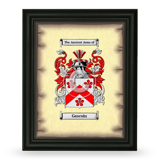 Gascoin Coat of Arms Framed - Black