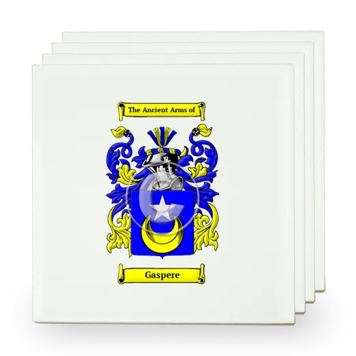 Gaspere Set of Four Small Tiles with Coat of Arms