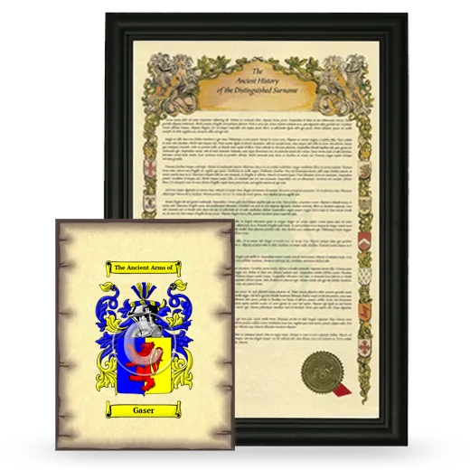 Gaser Framed History and Coat of Arms Print - Black