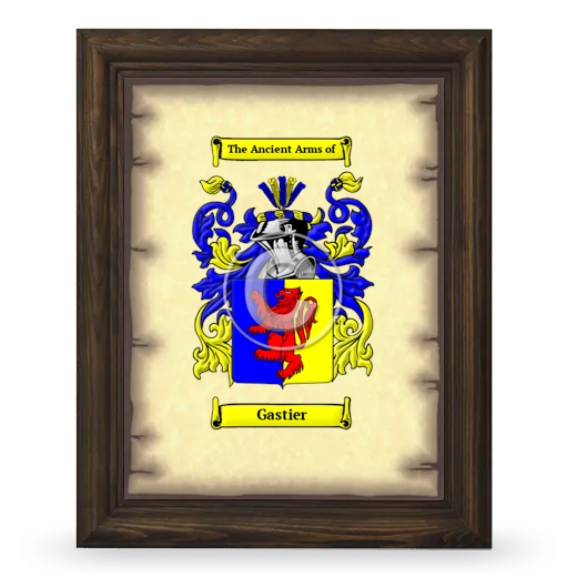 Gastier Coat of Arms Framed - Brown