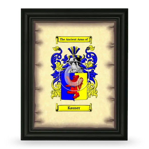 Kauser Coat of Arms Framed - Black