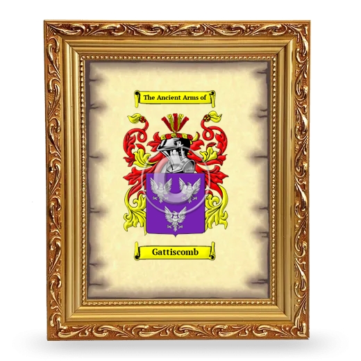 Gattiscomb Coat of Arms Framed - Gold