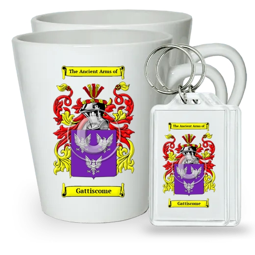 Gattiscome Pair of Latte Mugs and Pair of Keychains