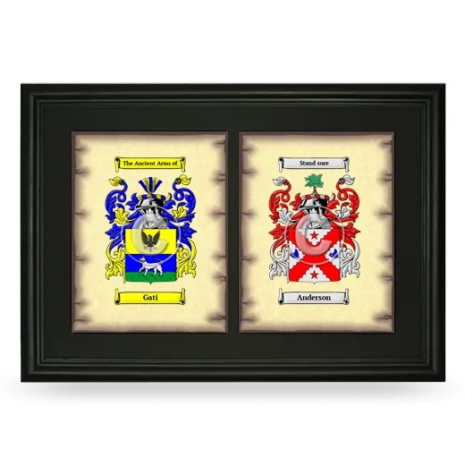 Double Coat of Arms Framed - Black