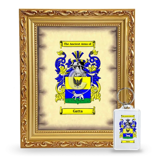 Gatta Framed Coat of Arms and Keychain - Gold