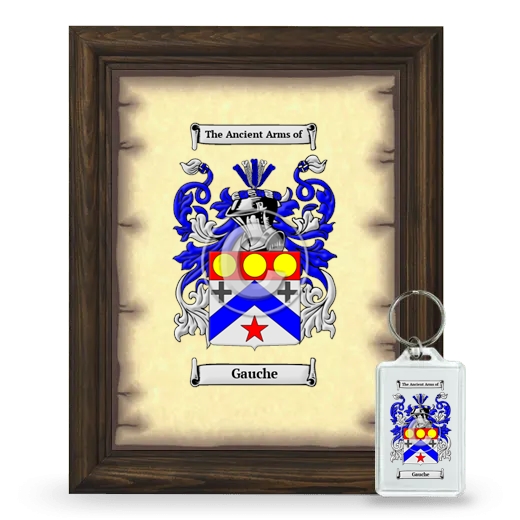 Gauche Framed Coat of Arms and Keychain - Brown