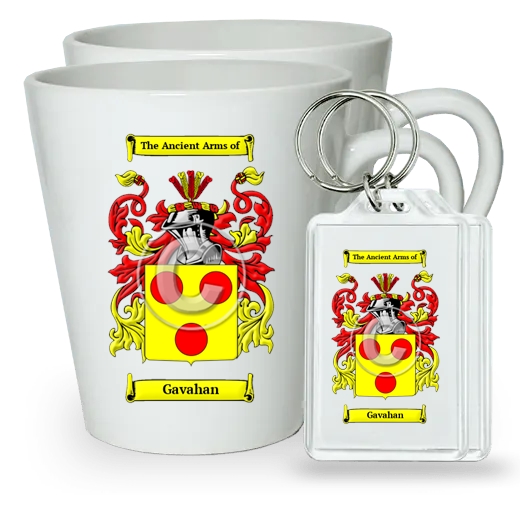 Gavahan Pair of Latte Mugs and Pair of Keychains