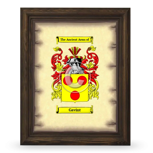 Gavint Coat of Arms Framed - Brown