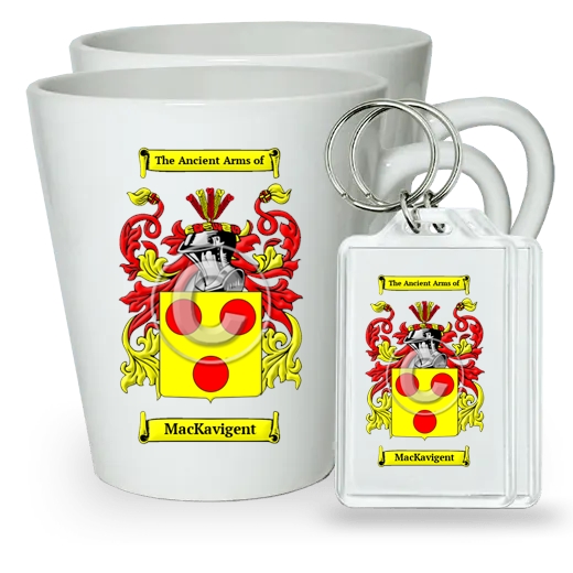 MacKavigent Pair of Latte Mugs and Pair of Keychains