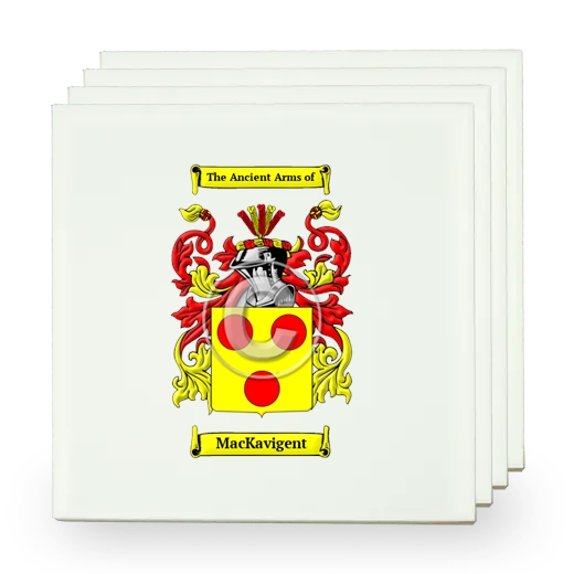 MacKavigent Set of Four Small Tiles with Coat of Arms
