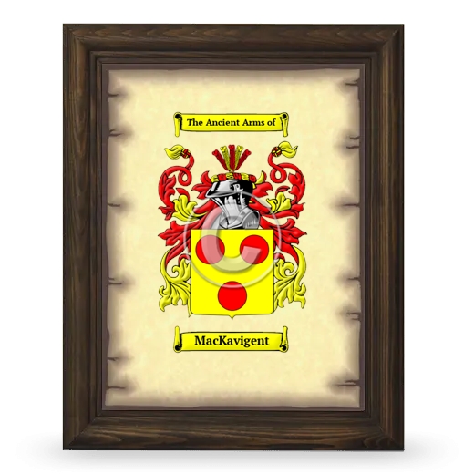 MacKavigent Coat of Arms Framed - Brown