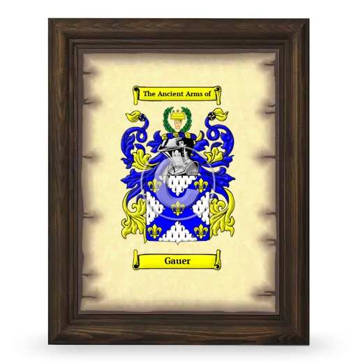 Gauer Coat of Arms Framed - Brown