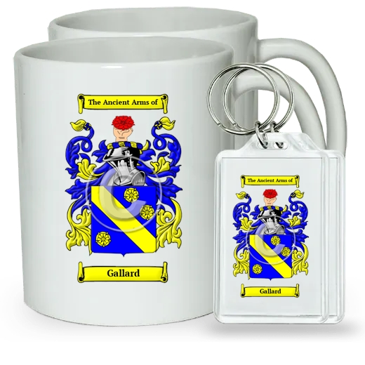 Gallard Pair of Coffee Mugs and Pair of Keychains