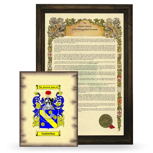 Gaylorthay Framed History and Coat of Arms Print - Brown