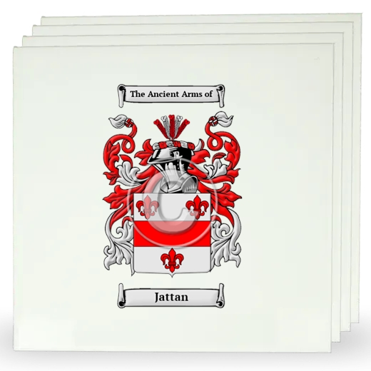 Jattan Set of Four Large Tiles with Coat of Arms