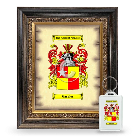 Gaseles Framed Coat of Arms and Keychain - Heirloom