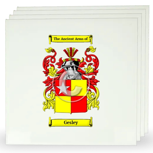 Gesley Set of Four Large Tiles with Coat of Arms