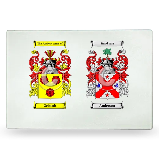 Double Coat of Arms Glass Cutting Board