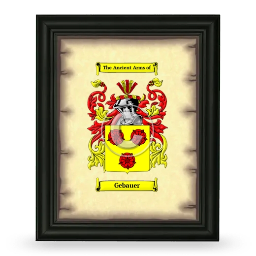 Gebauer Coat of Arms Framed - Black