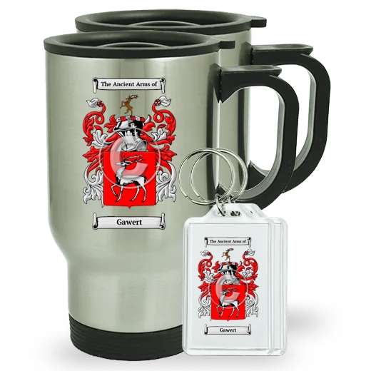 Gawert Pair of Travel Mugs and pair of Keychains