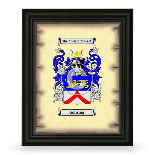 Gohring Coat of Arms Framed - Black