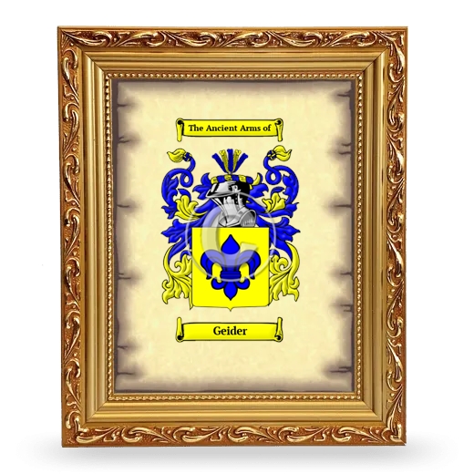 Geider Coat of Arms Framed - Gold