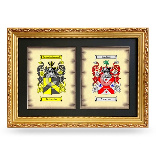 Double Coat of Arms Framed - Gold