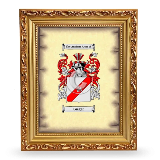 Gieger Coat of Arms Framed - Gold