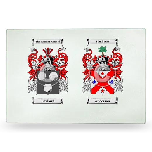 Double Coat of Arms Glass Cutting Board