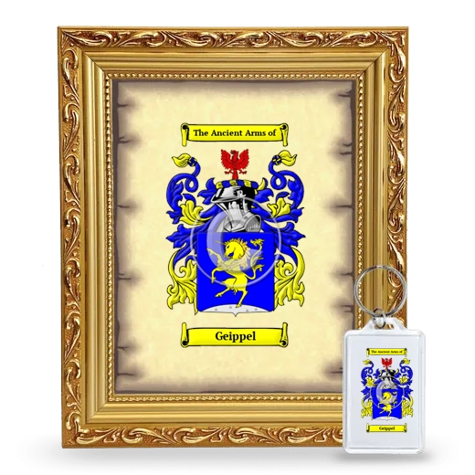 Geippel Framed Coat of Arms and Keychain - Gold