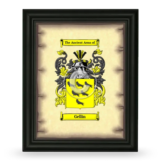 Gellin Coat of Arms Framed - Black