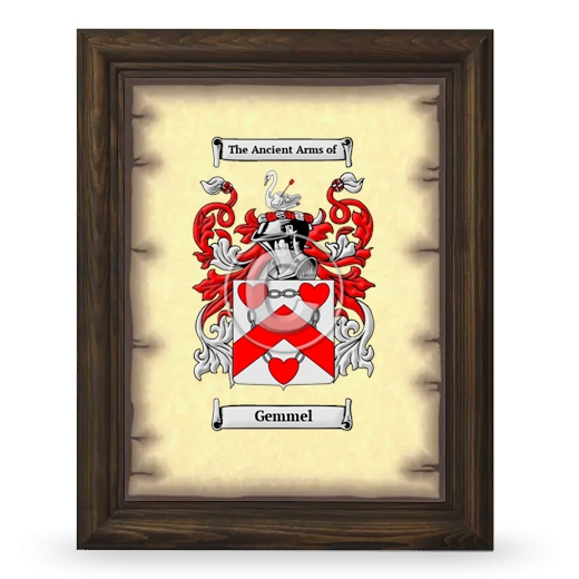 Gemmel Coat of Arms Framed - Brown