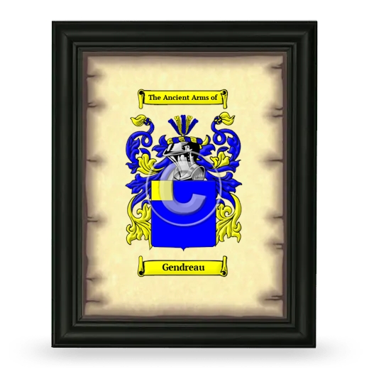 Gendreau Coat of Arms Framed - Black