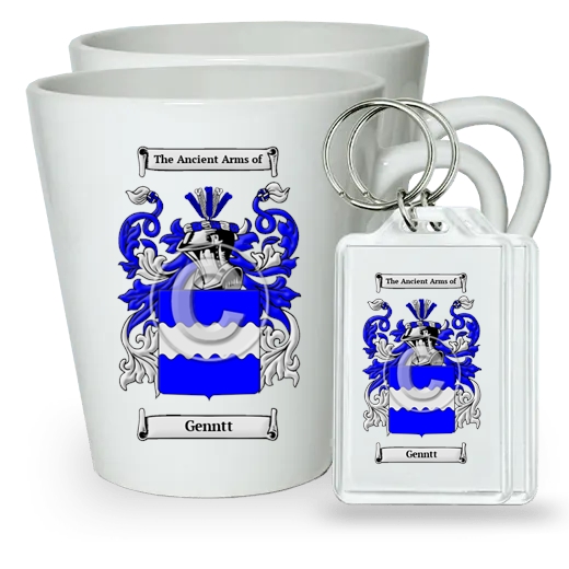 Genntt Pair of Latte Mugs and Pair of Keychains