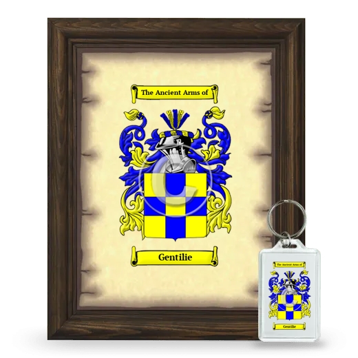 Gentilie Framed Coat of Arms and Keychain - Brown