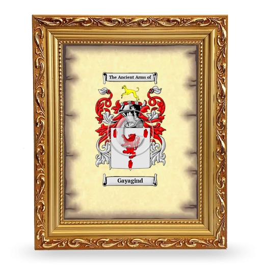 Gayagind Coat of Arms Framed - Gold