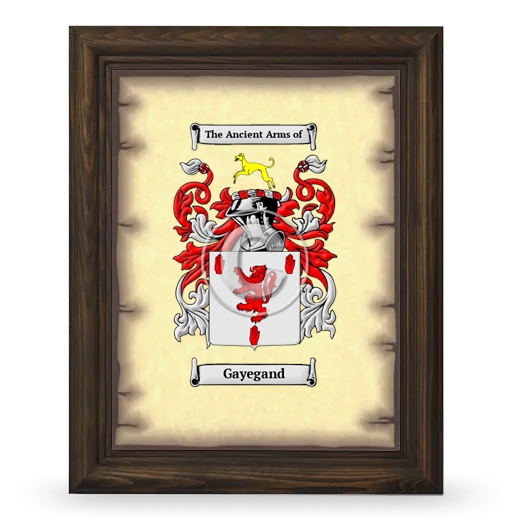 Gayegand Coat of Arms Framed - Brown