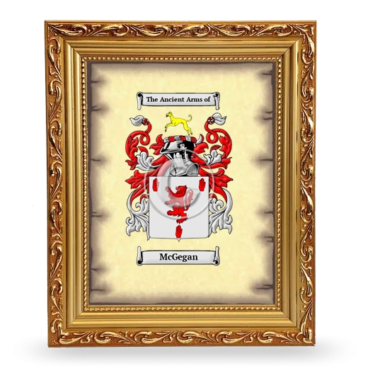 McGegan Coat of Arms Framed - Gold