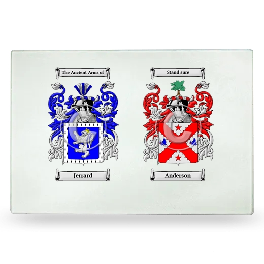 Double Coat of Arms Glass Cutting Board