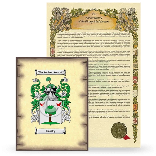 Karity Coat of Arms and Surname History Package