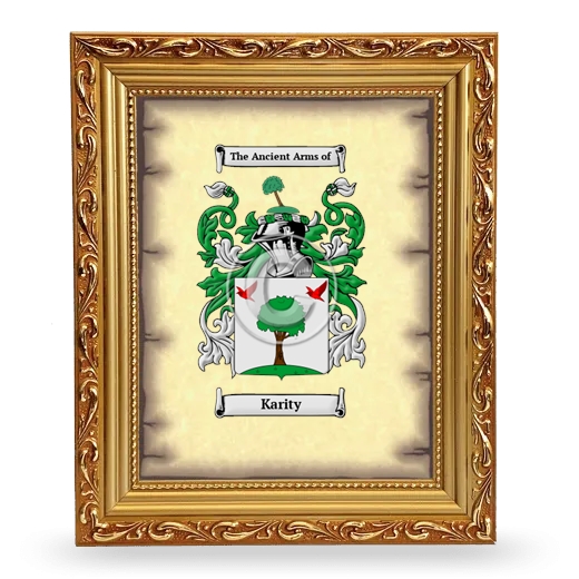 Karity Coat of Arms Framed - Gold