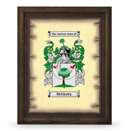 McGirrity Coat of Arms Framed - Brown