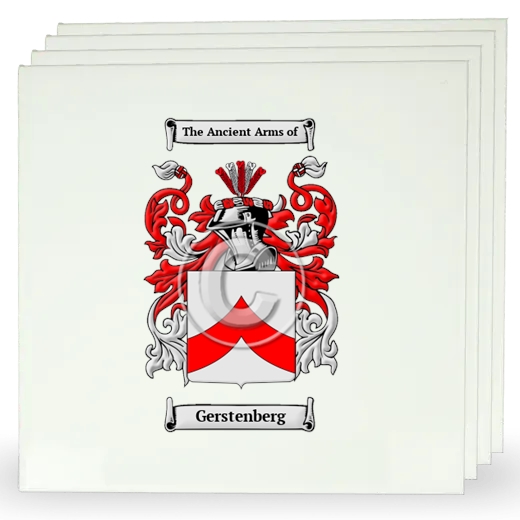 Gerstenberg Set of Four Large Tiles with Coat of Arms