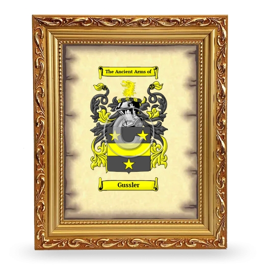 Gussler Coat of Arms Framed - Gold