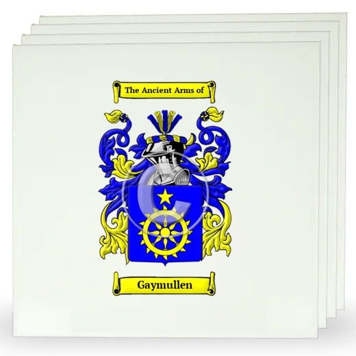 Gaymullen Set of Four Large Tiles with Coat of Arms