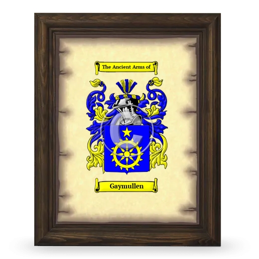 Gaymullen Coat of Arms Framed - Brown