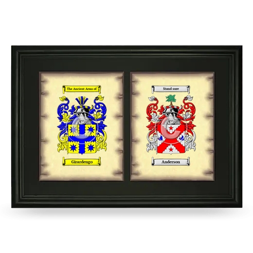 Double Coat of Arms Framed - Black