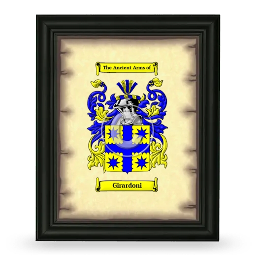 Girardoni Coat of Arms Framed - Black