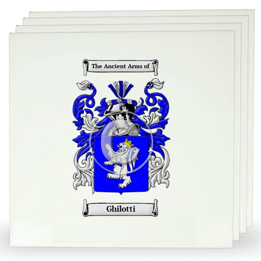 Ghilotti Set of Four Large Tiles with Coat of Arms