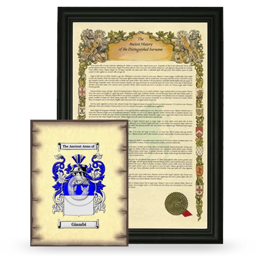 Giambi Framed History and Coat of Arms Print - Black